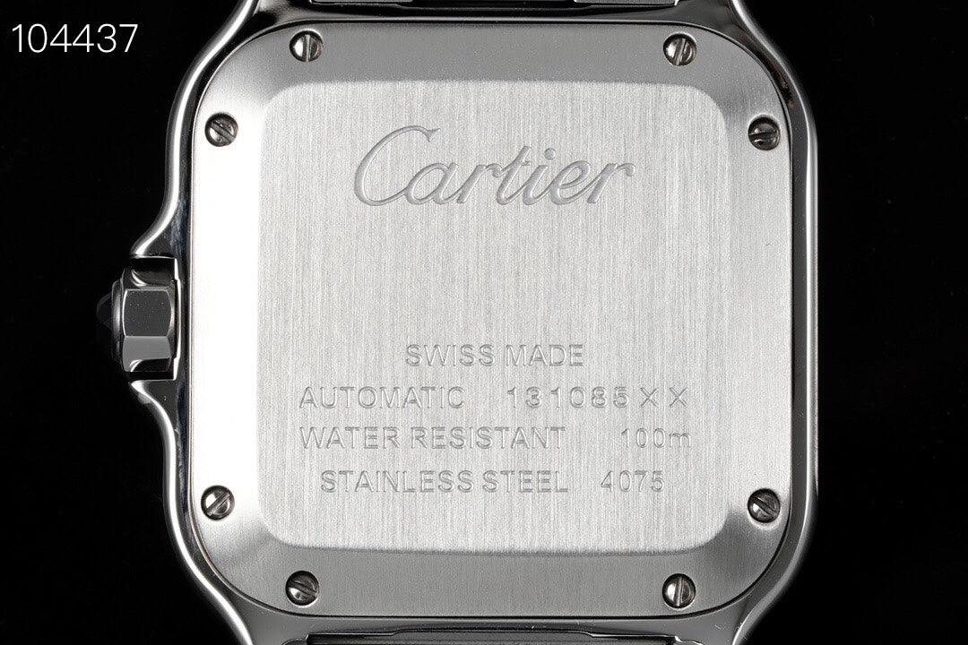 SANTOS MEDIUM MODEL DE CARTIER WATCH SILVER CASE WITH PEANUT BROWN DIAL