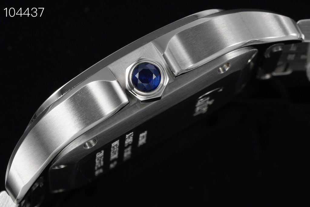 SANTOS MEDIUM MODEL DE CARTIER WATCH SILVER CASE WITH PEANUT BROWN DIAL