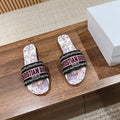 DIOR 26S SLIDE SANDALS IN PINK FLORAL PRINT LOGO STRAP