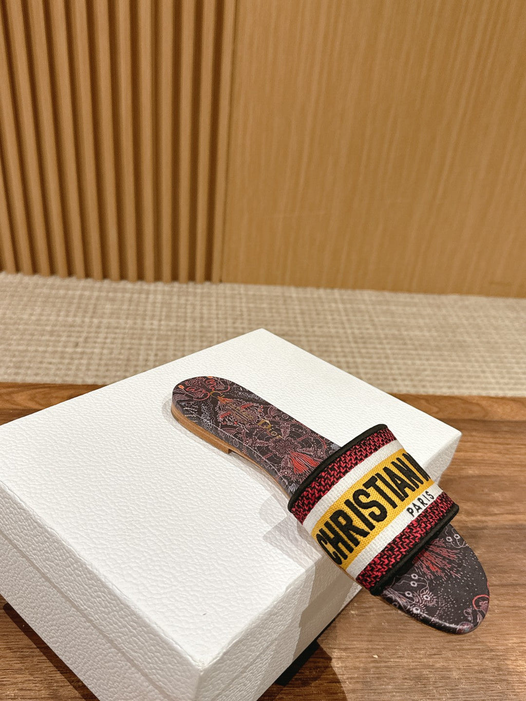 DIOR 26S SLIDE SANDALS IN MULTICOLOR TOILE PRINT LOGO