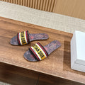 DIOR 26S SLIDE SANDALS IN MULTICOLOR TOILE PRINT LOGO