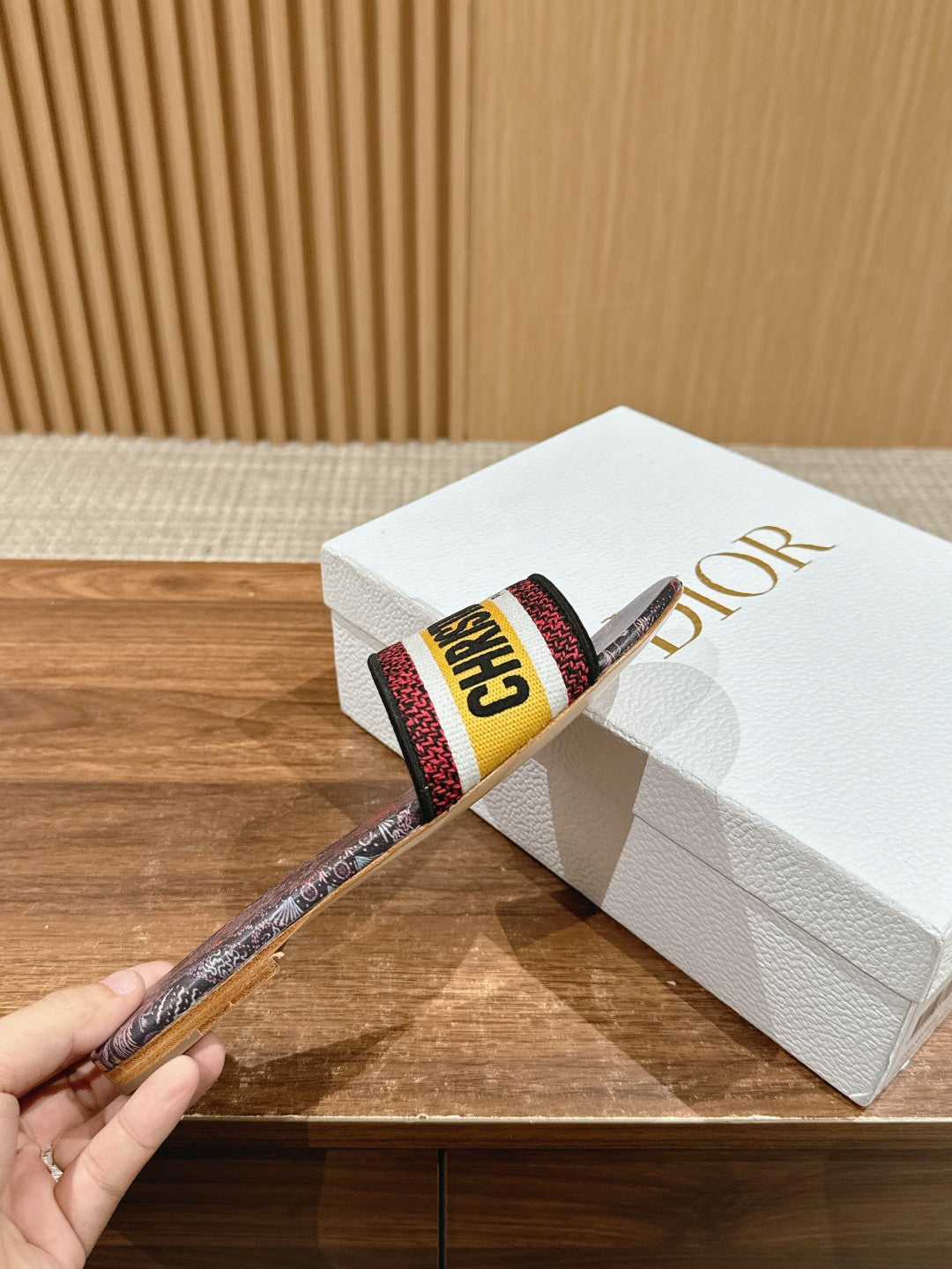 DIOR 26S SLIDE SANDALS IN MULTICOLOR TOILE PRINT LOGO