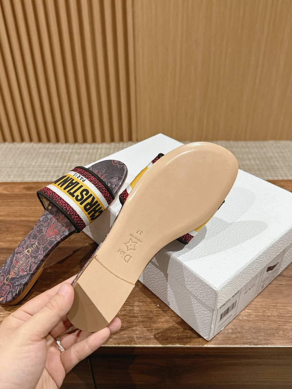 DIOR 26S SLIDE SANDALS IN MULTICOLOR TOILE PRINT LOGO