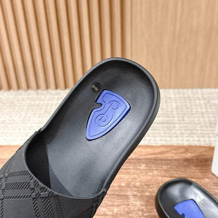 BURBERRY 26S SLIDE SANDALS IN BLACK CALFSKIN