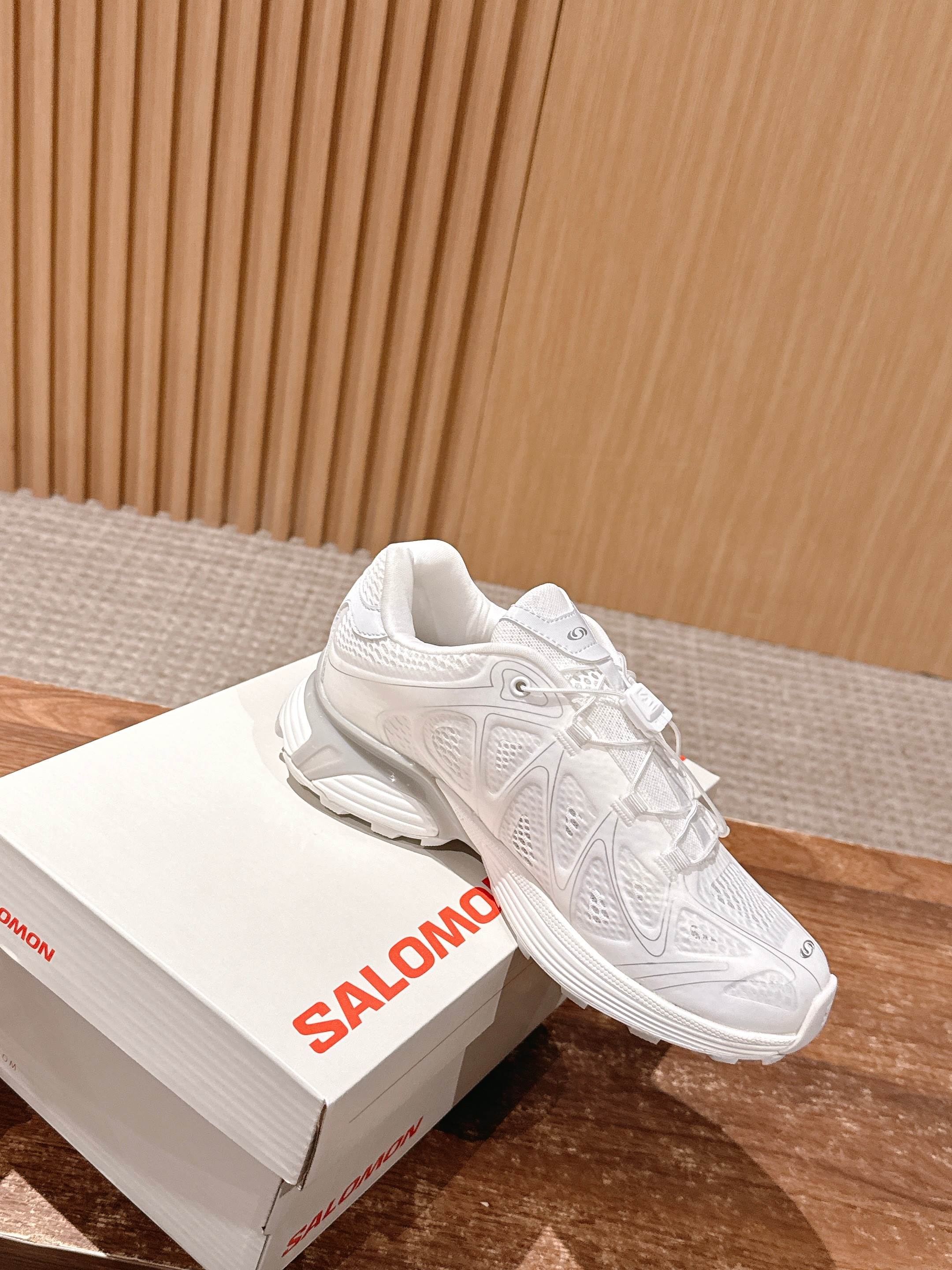 ALO 25S SALOMON XT WHISPER IN WHITE MESH FABRIC AND LAMBSKIN