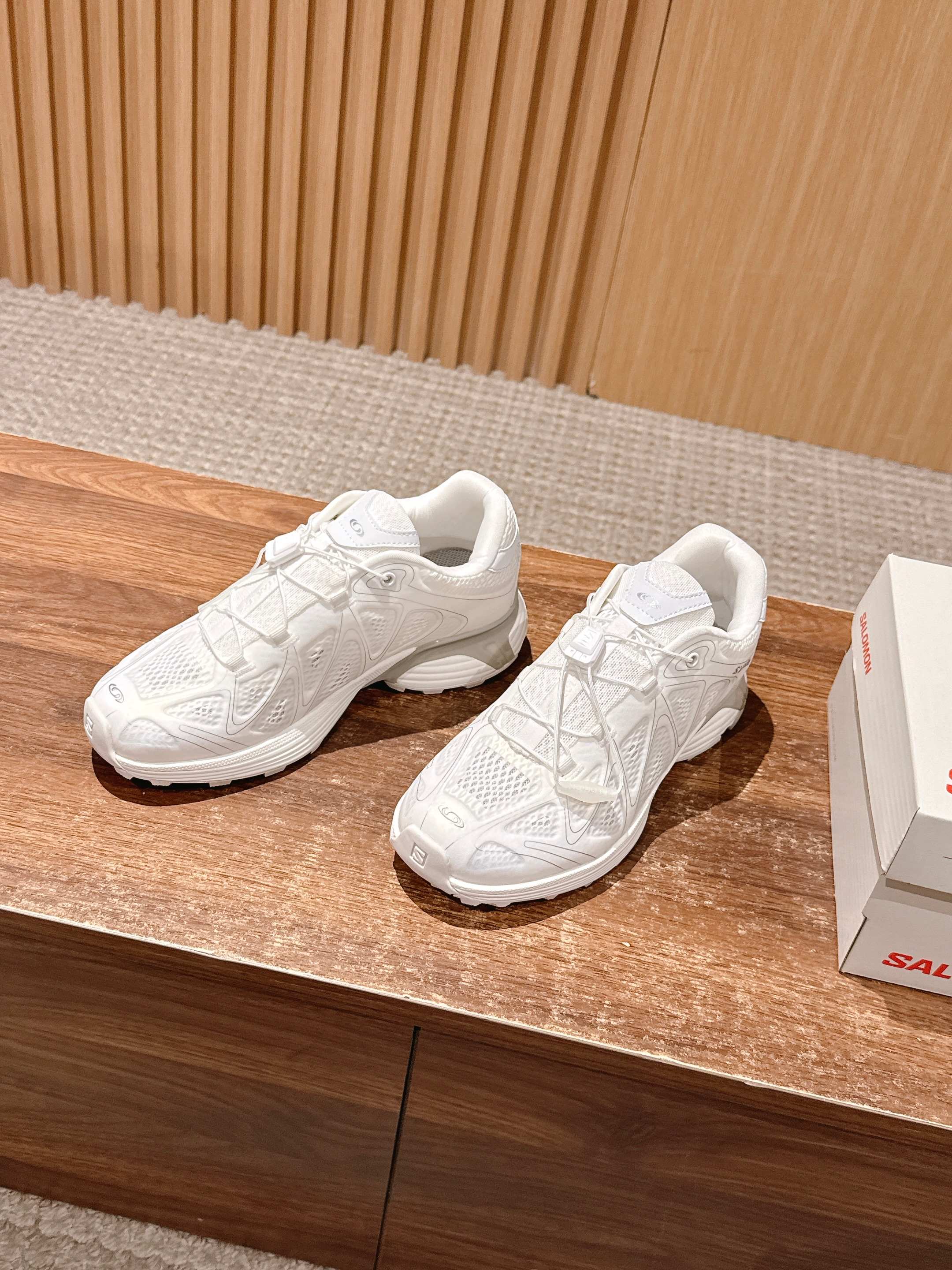 ALO 25S SALOMON XT WHISPER IN WHITE MESH FABRIC AND LAMBSKIN