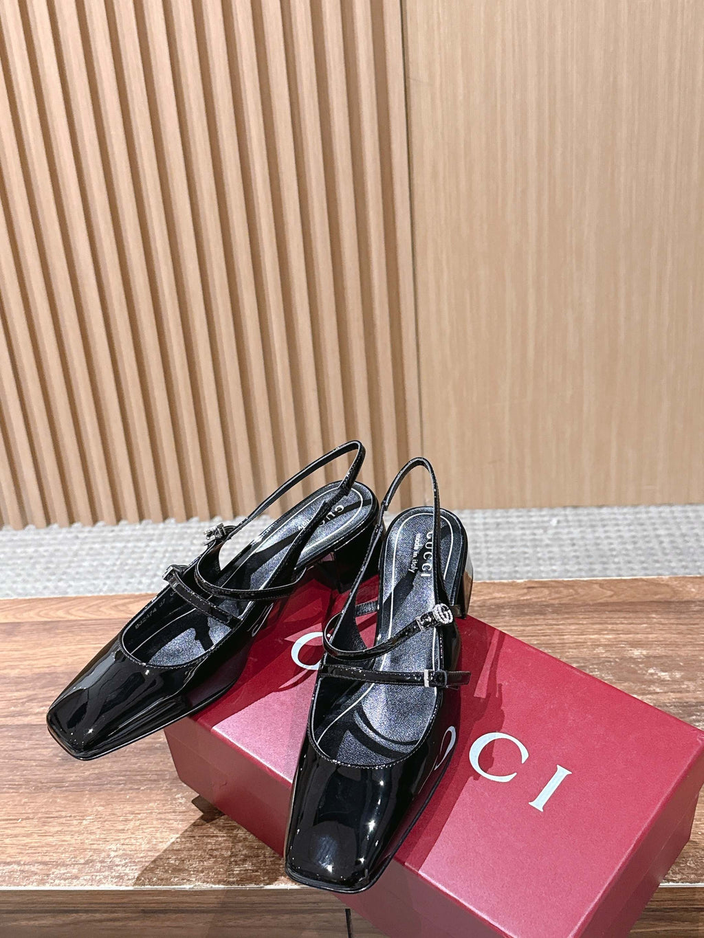 GUCCI 26S BLOCK-HEEL SLINGBACK PUMPS 45 MM IN BLACK CALFSKIN