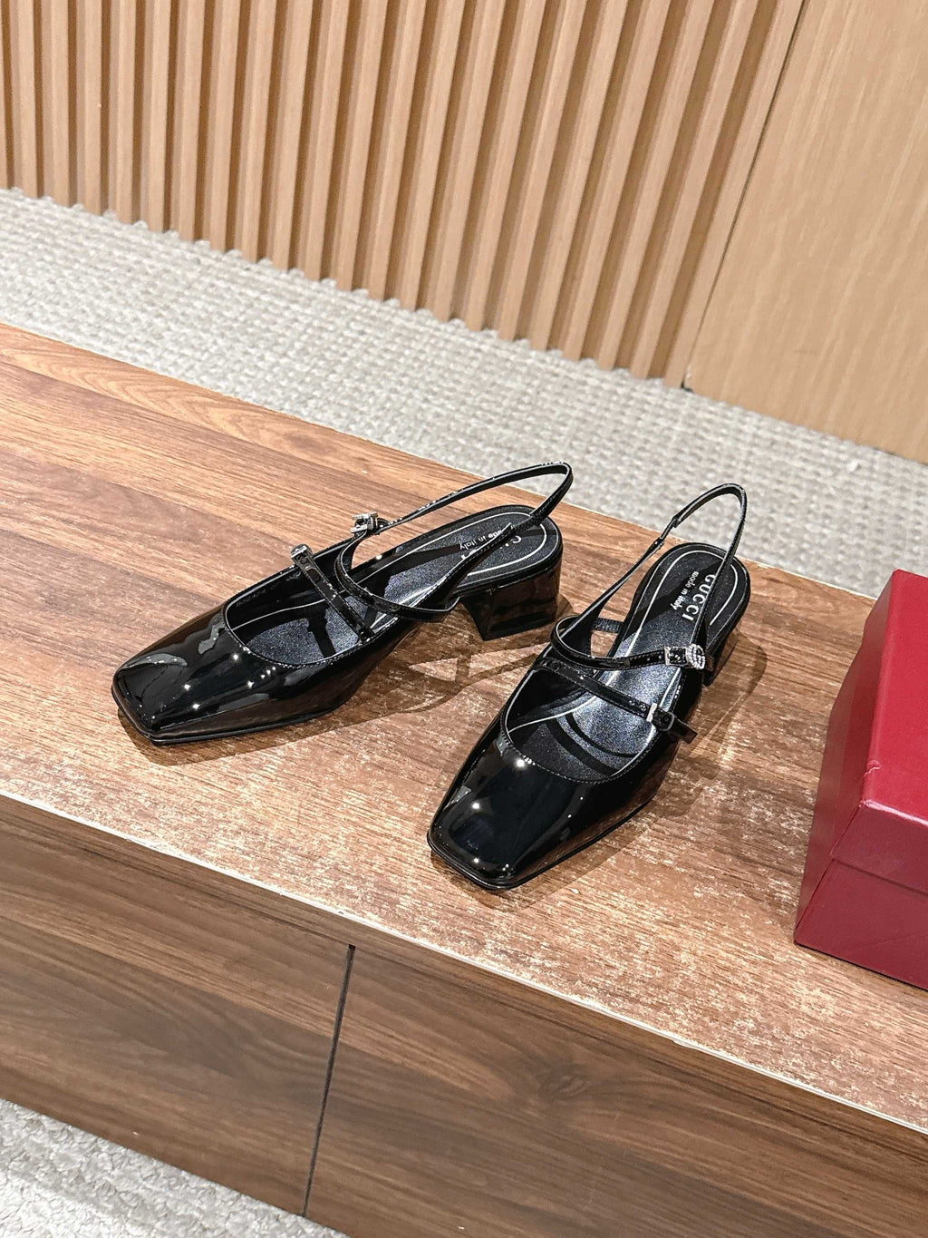 GUCCI 26S BLOCK-HEEL SLINGBACK PUMPS 45 MM IN BLACK CALFSKIN
