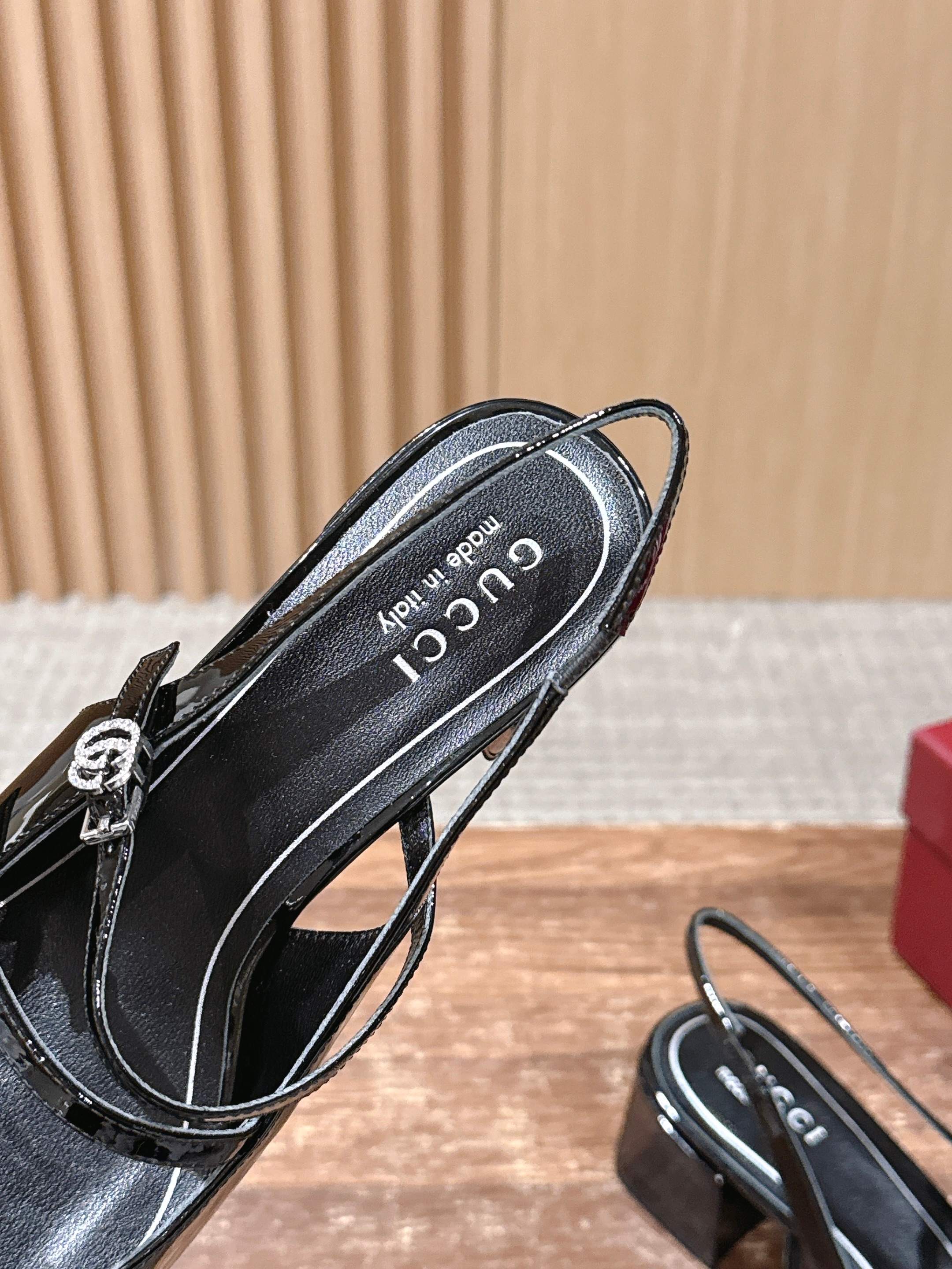 GUCCI 26S BLOCK-HEEL SLINGBACK PUMPS 45 MM IN BLACK CALFSKIN