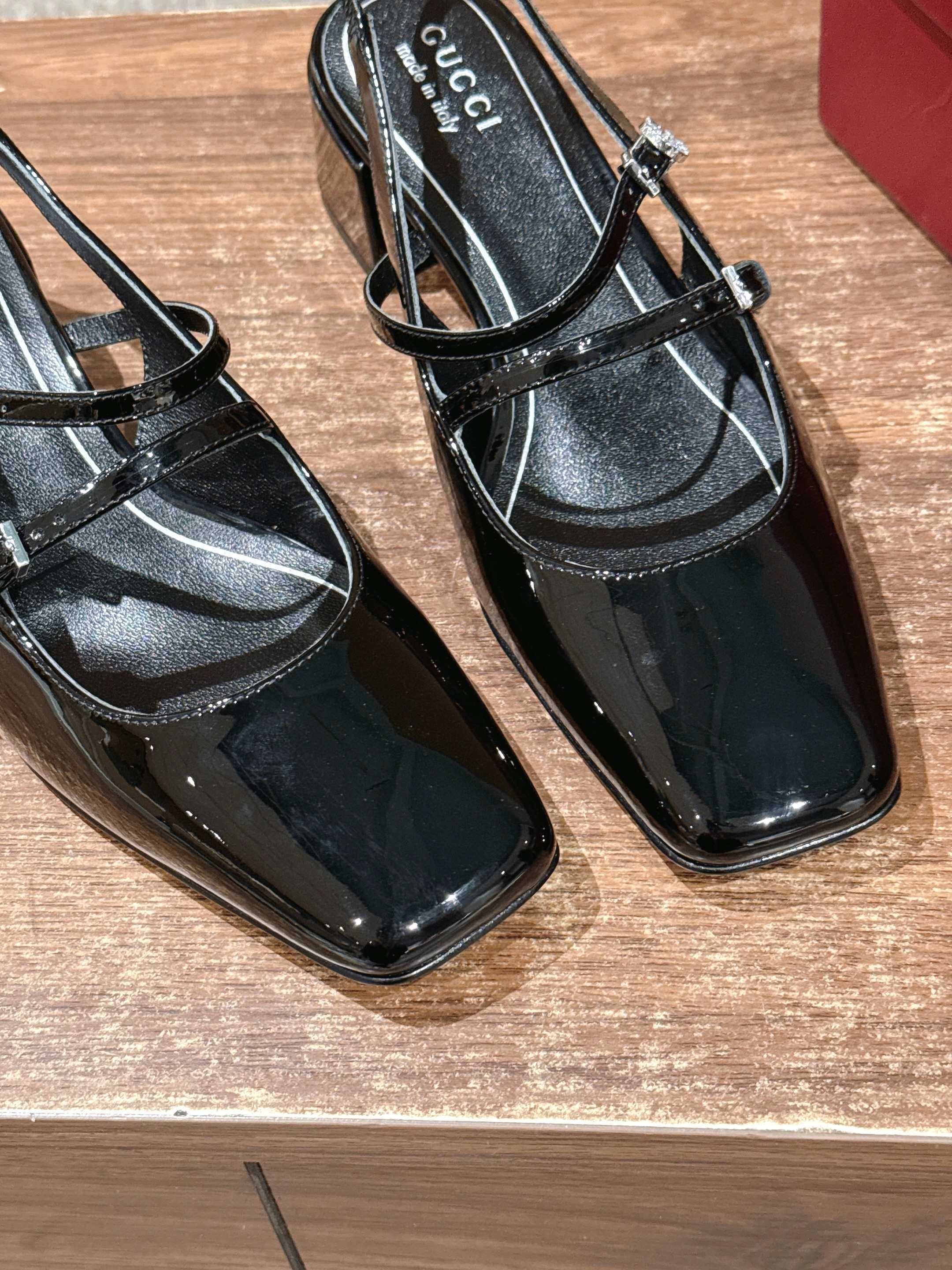 GUCCI 26S BLOCK-HEEL SLINGBACK PUMPS 45 MM IN BLACK CALFSKIN