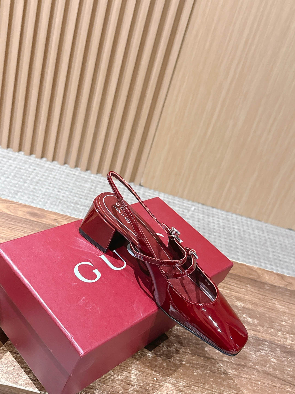 GUCCI 26S BLOCK-HEEL SLINGBACK PUMPS 45 MM IN RED CALFSKIN