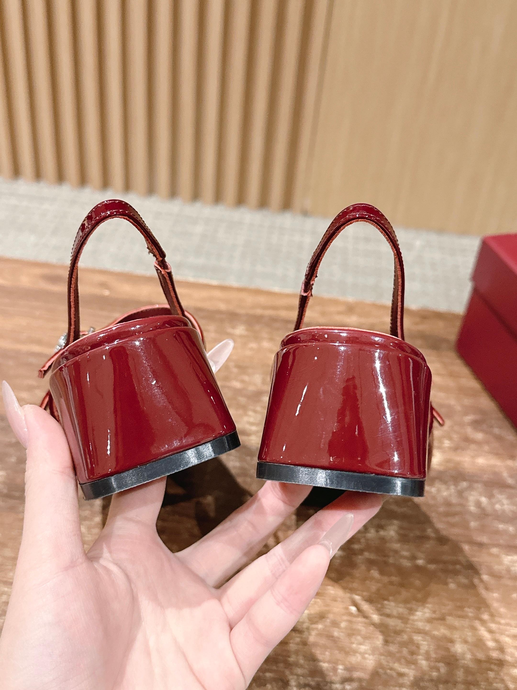 GUCCI 26S BLOCK-HEEL SLINGBACK PUMPS 45 MM IN RED CALFSKIN