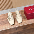 GUCCI 26S BLOCK-HEEL SLINGBACK PUMPS 45 MM IN CREAM BEIGE CALFSKIN