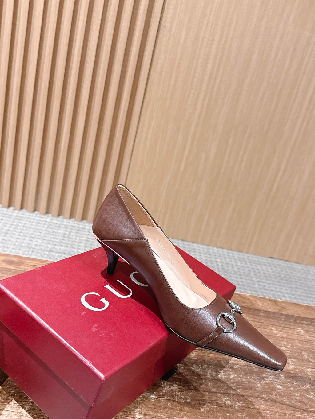 GUCCI 26S VITTORIA PUMPS 60 MM IN BROWN LAMBSKIN
