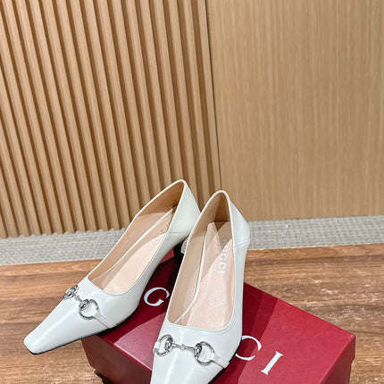GUCCI 26S VITTORIA PUMPS 60 MM IN WHITE LAMBSKIN