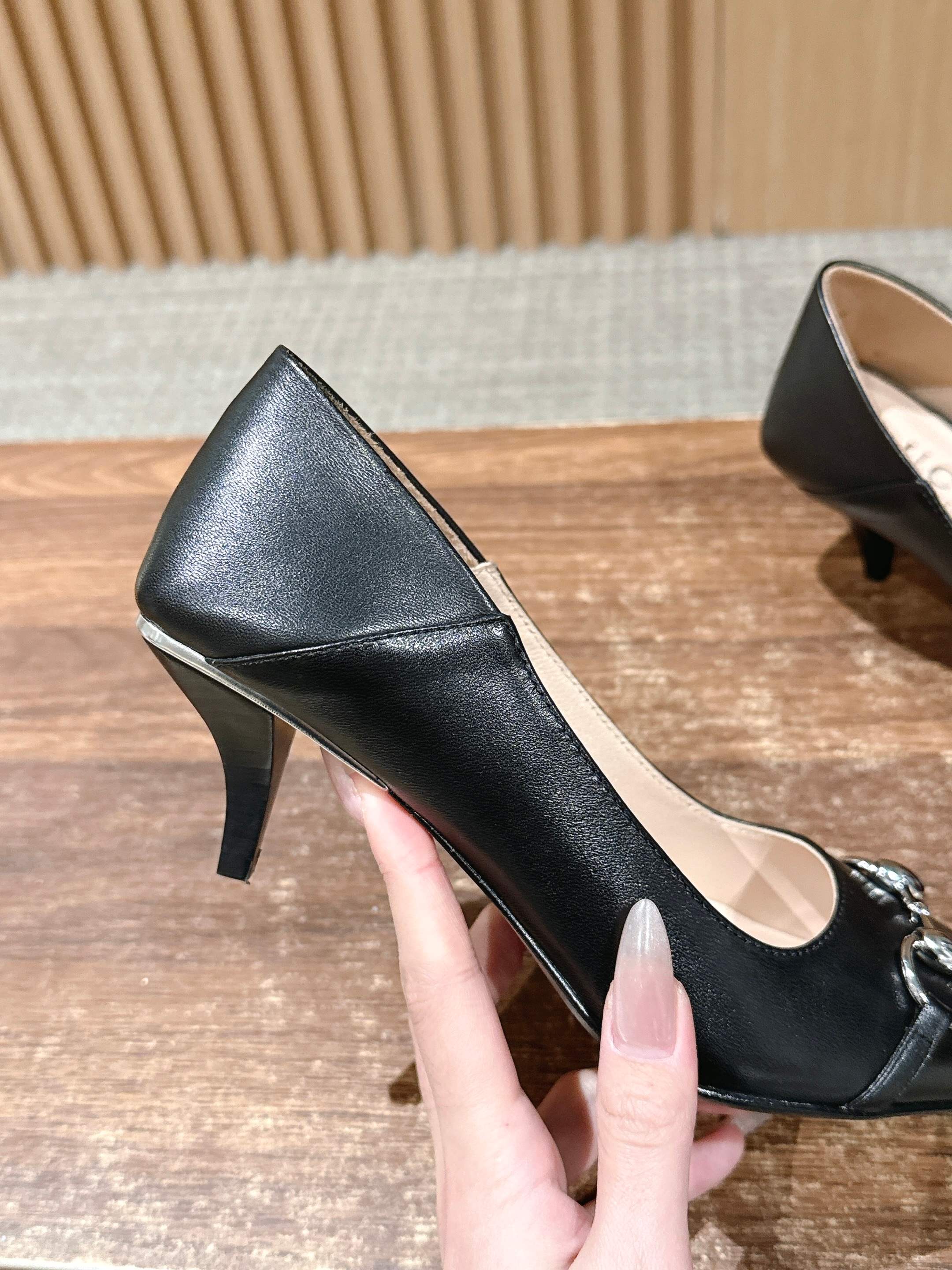 GUCCI 26S VITTORIA PUMPS 60 MM IN BLACK LAMBSKIN