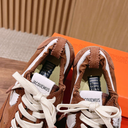JACQUEMUS 26S SNEAKERS IN BROWN SUEDE & FABRIC