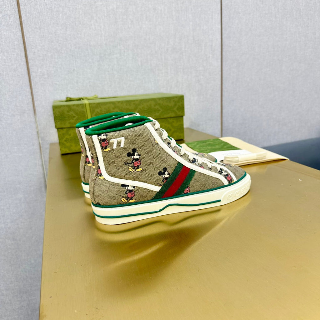 GG TENNIS 1977 HIGH-TOP TRAINER TORTILLA CANVAS WITH MICKEY MOTIF