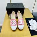 CC SLIP-ON 25S IN PINK AND WHITE FABRIC WITH STRIPED PATTERN