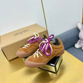 FLEXION SNEAKER IN BROWN SUEDE AND CALFSKIN TWO-TONE LACES