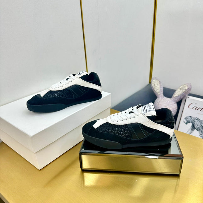 CHLOE 26S SKATE SNEAKERS IN WHITE CALFSKIN MIX BLACK MESH