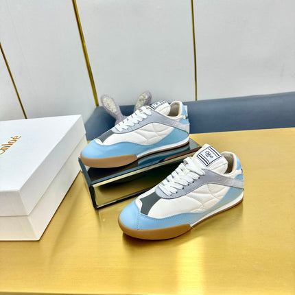 CHLOE 26S SKATE SNEAKERS IN WHITE AND BLUE CALFSKIN
