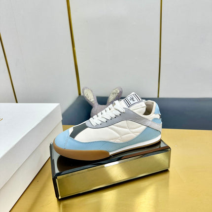 CHLOE 26S SKATE SNEAKERS IN WHITE AND BLUE CALFSKIN