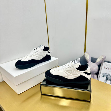 CHLOE 26S SKATE SNEAKERS IN WHITE CALFSKIN AND BLACK SUEDE