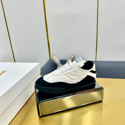 CHLOE 26S SKATE SNEAKERS IN WHITE CALFSKIN AND BLACK SUEDE
