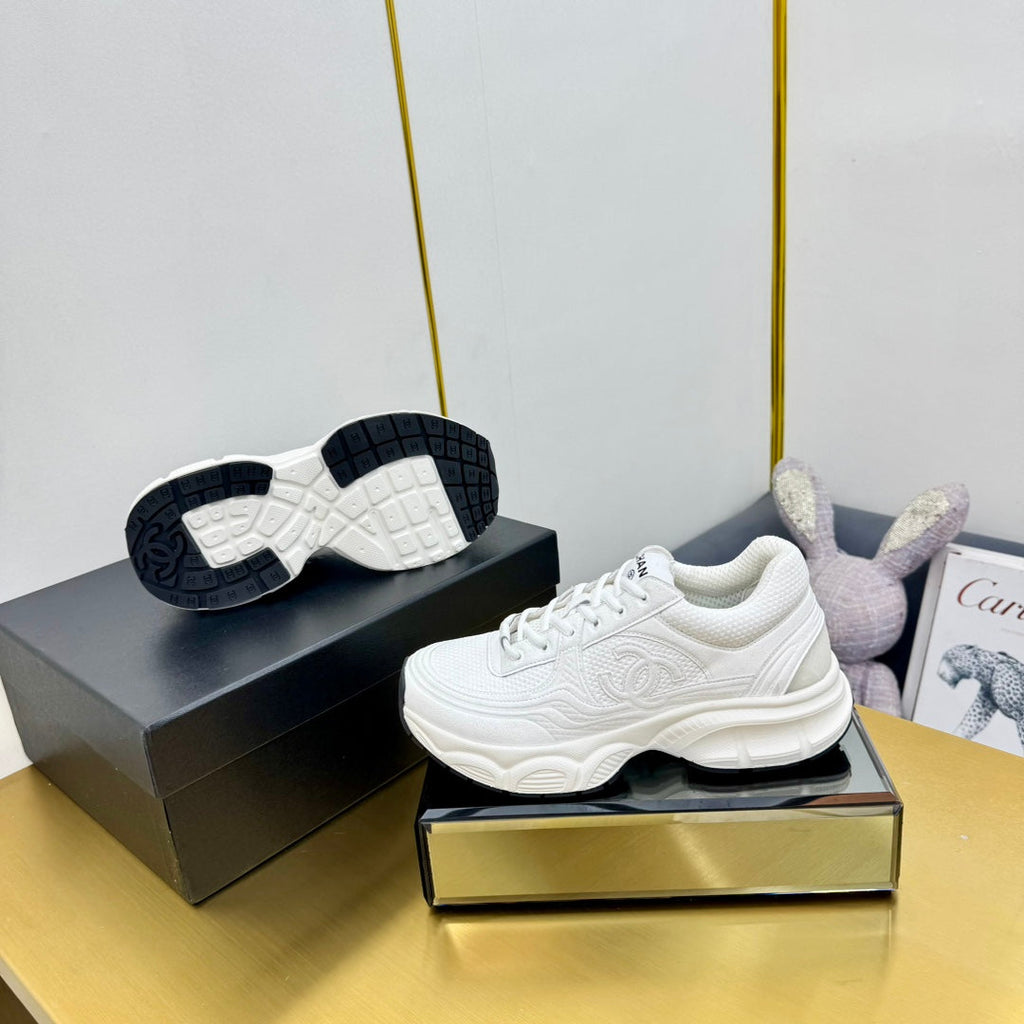DAD SNEAKER IN WHITE SUEDE AND BREATHABLE MESH
