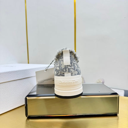 DIOR 26S LOW-TOP PLATFORM SNEAKER 50MM IN GREY AND WHITE OBLIQUE CANVAS