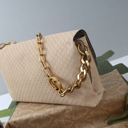 GUCCI 26S SHOULDER BAG 36 IN BEIGE SUEDE