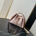 CHANEL 26S HOBO BAG 22 IN LIGHT PINK PERFORATED CALFSKIN GOLD HARDWARE