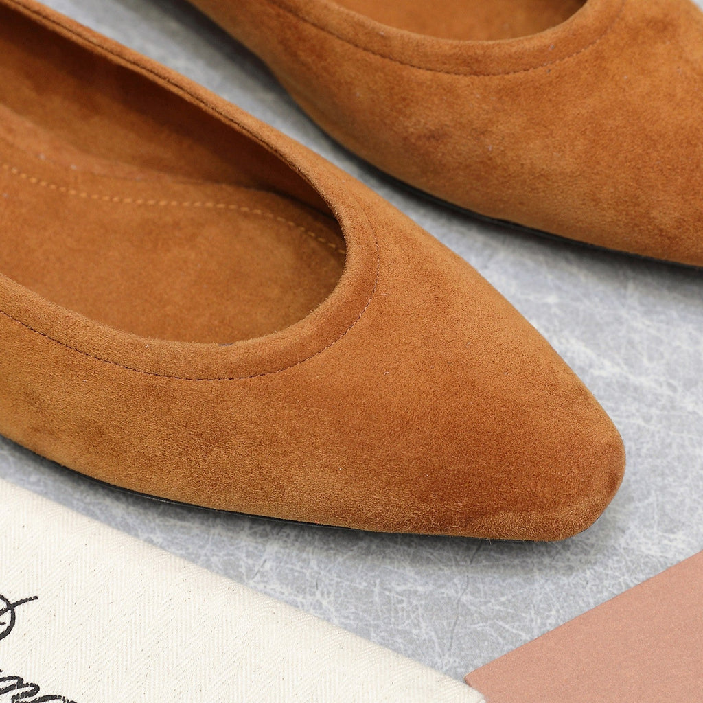 CLASSIC BALLET SHOES IN BRONZE BROWN SUEDE