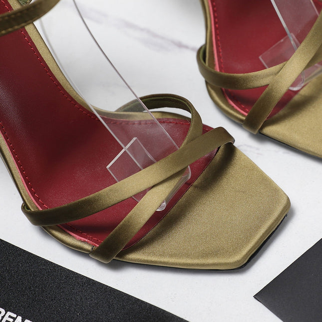 OPYUM SANDALS IN CUBA GOLD SATIN CREPE