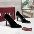 GG CLASSIC HIGH HEEL 105 IN BLACK LAMBSKIN