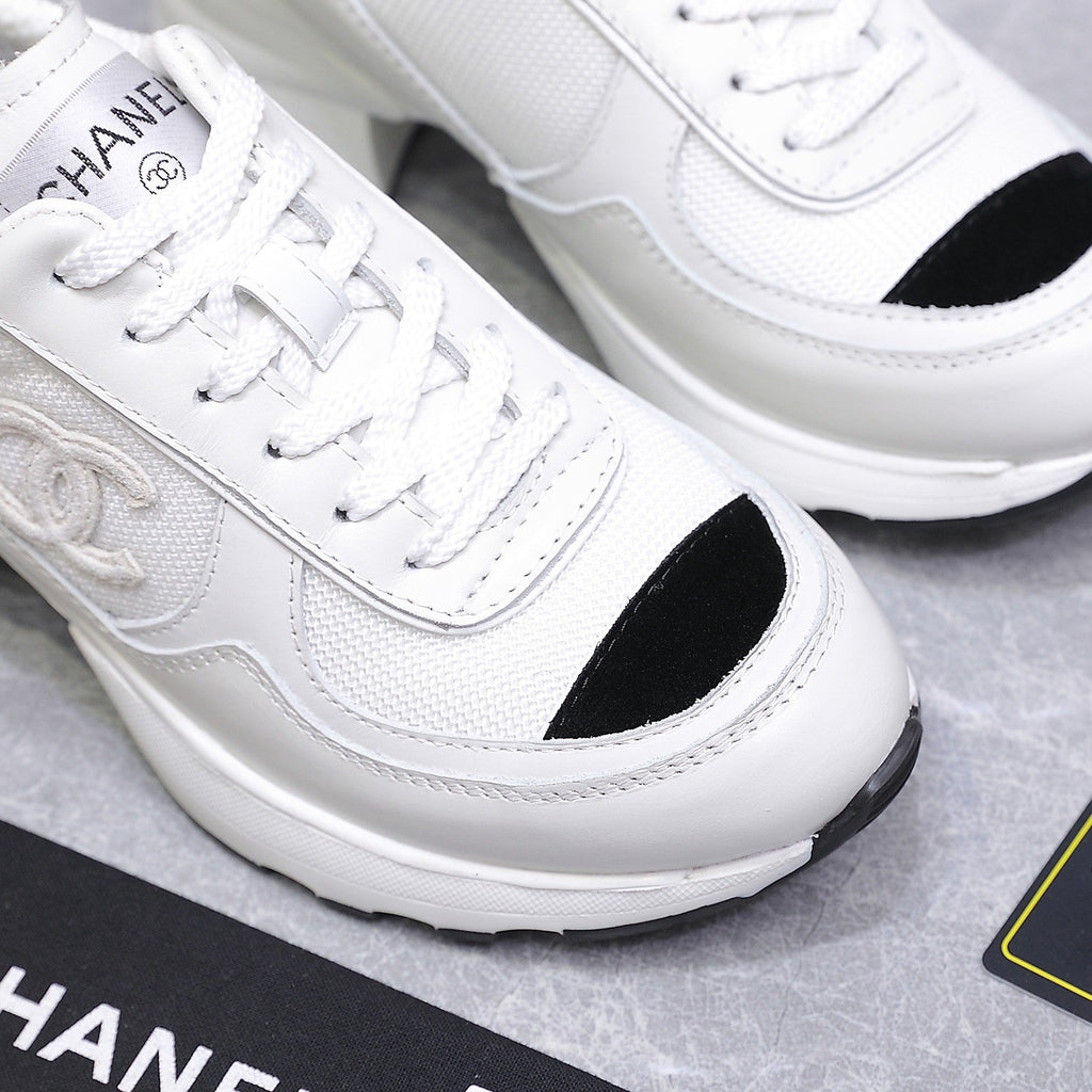 CC HIGH SNEAKERS IN WHITE MESH AND CALFSKIN