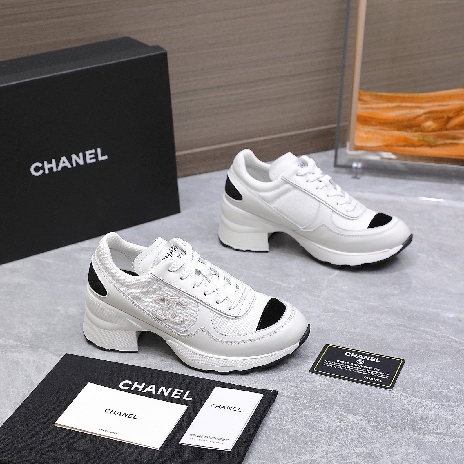 CC HIGH SNEAKERS IN WHITE MESH AND CALFSKIN