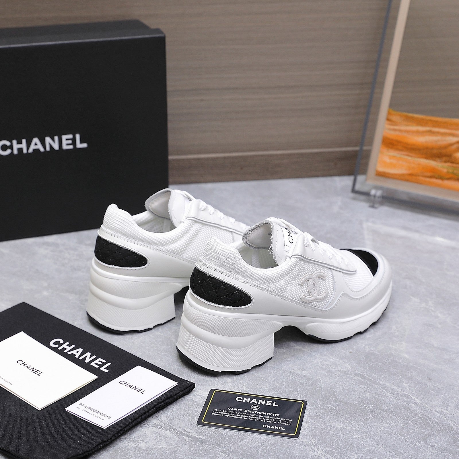 CC HIGH SNEAKERS IN WHITE MESH AND CALFSKIN