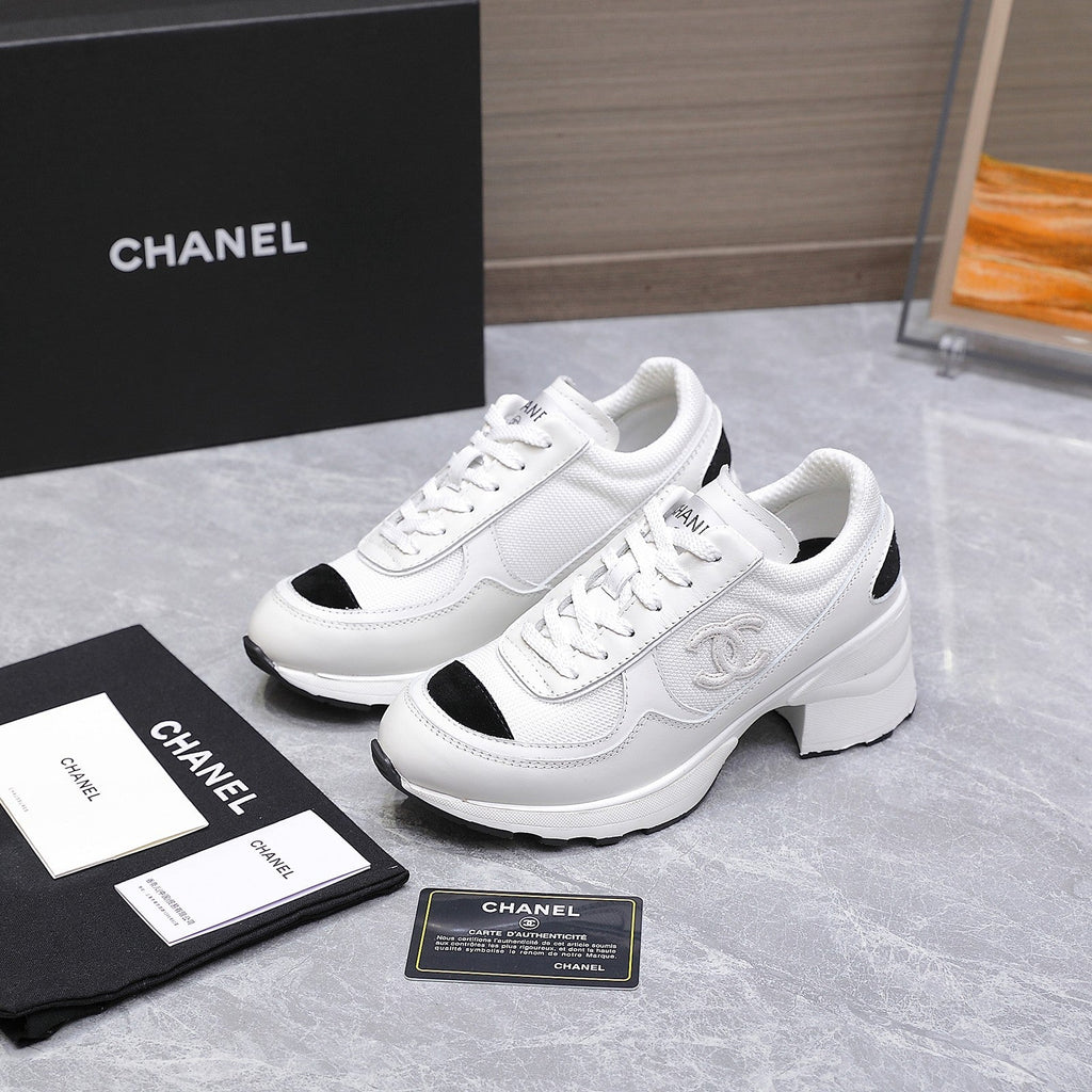 CC HIGH SNEAKERS IN WHITE MESH AND CALFSKIN