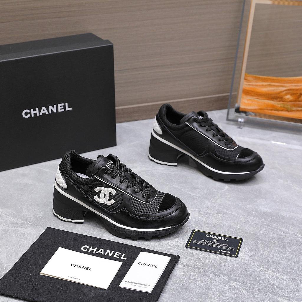 CC HIGH SNEAKERS IN BLACK MESH AND CALFSKIN