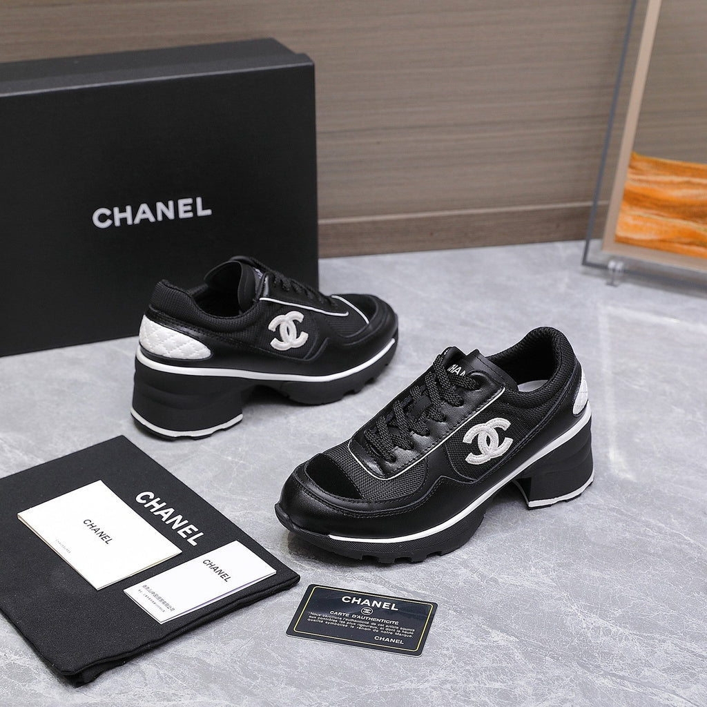 CC HIGH SNEAKERS IN BLACK MESH AND CALFSKIN
