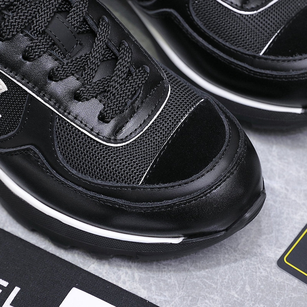 CC HIGH SNEAKERS IN BLACK MESH AND CALFSKIN
