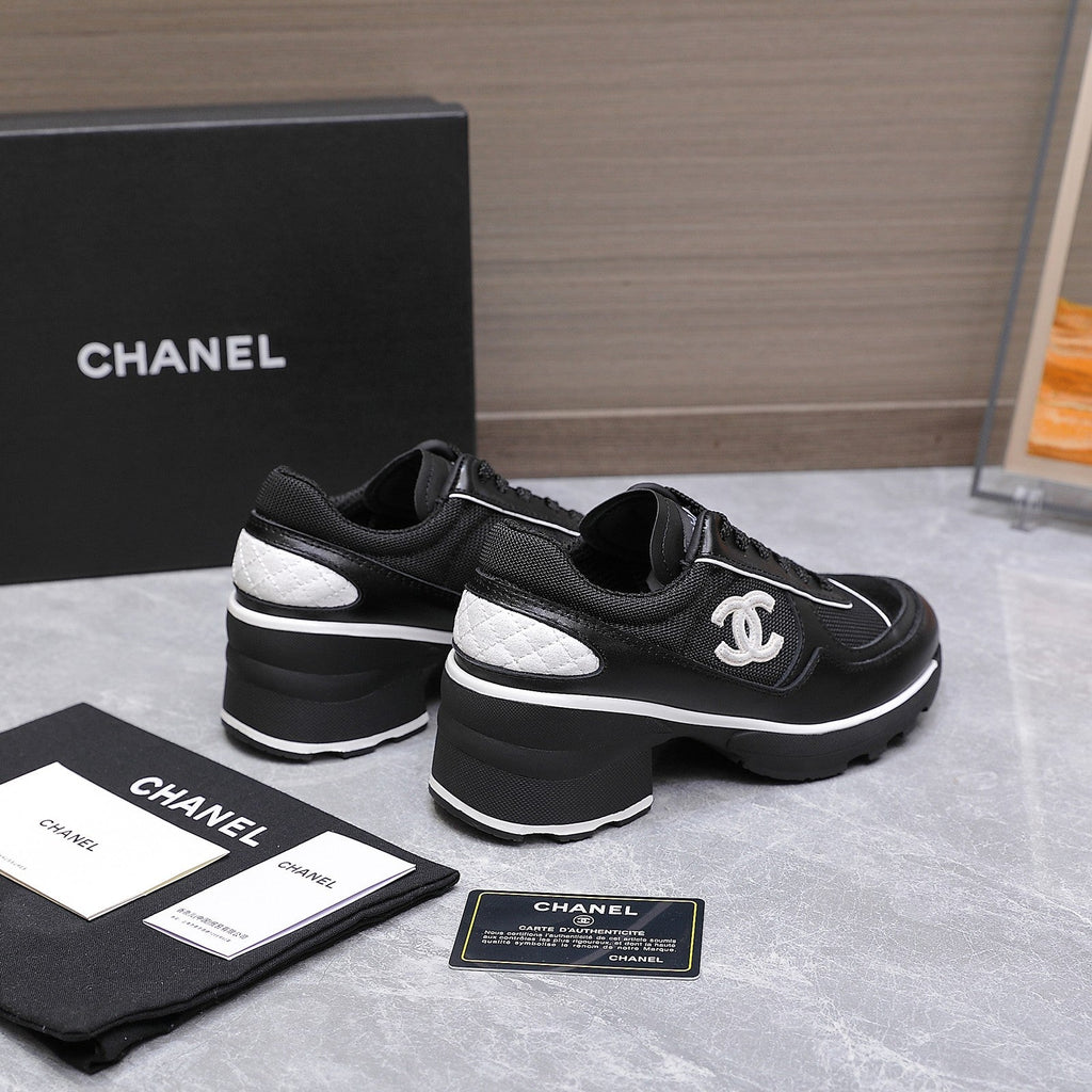 CC HIGH SNEAKERS IN BLACK MESH AND CALFSKIN