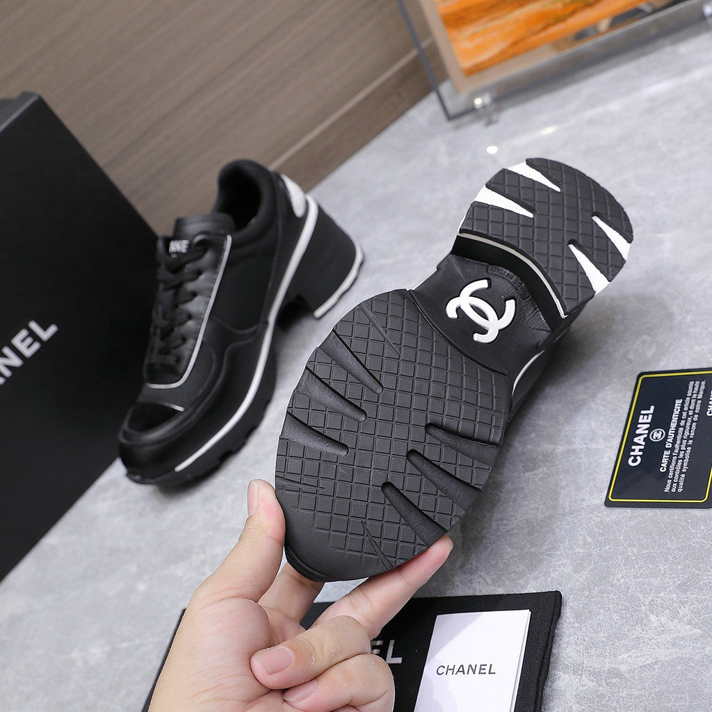 CC HIGH SNEAKERS IN BLACK MESH AND CALFSKIN