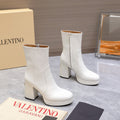 VALENTINO 25S ANKLE BOOTS WITH ZIPPER 90 MM IN WHITE CALFSKIN