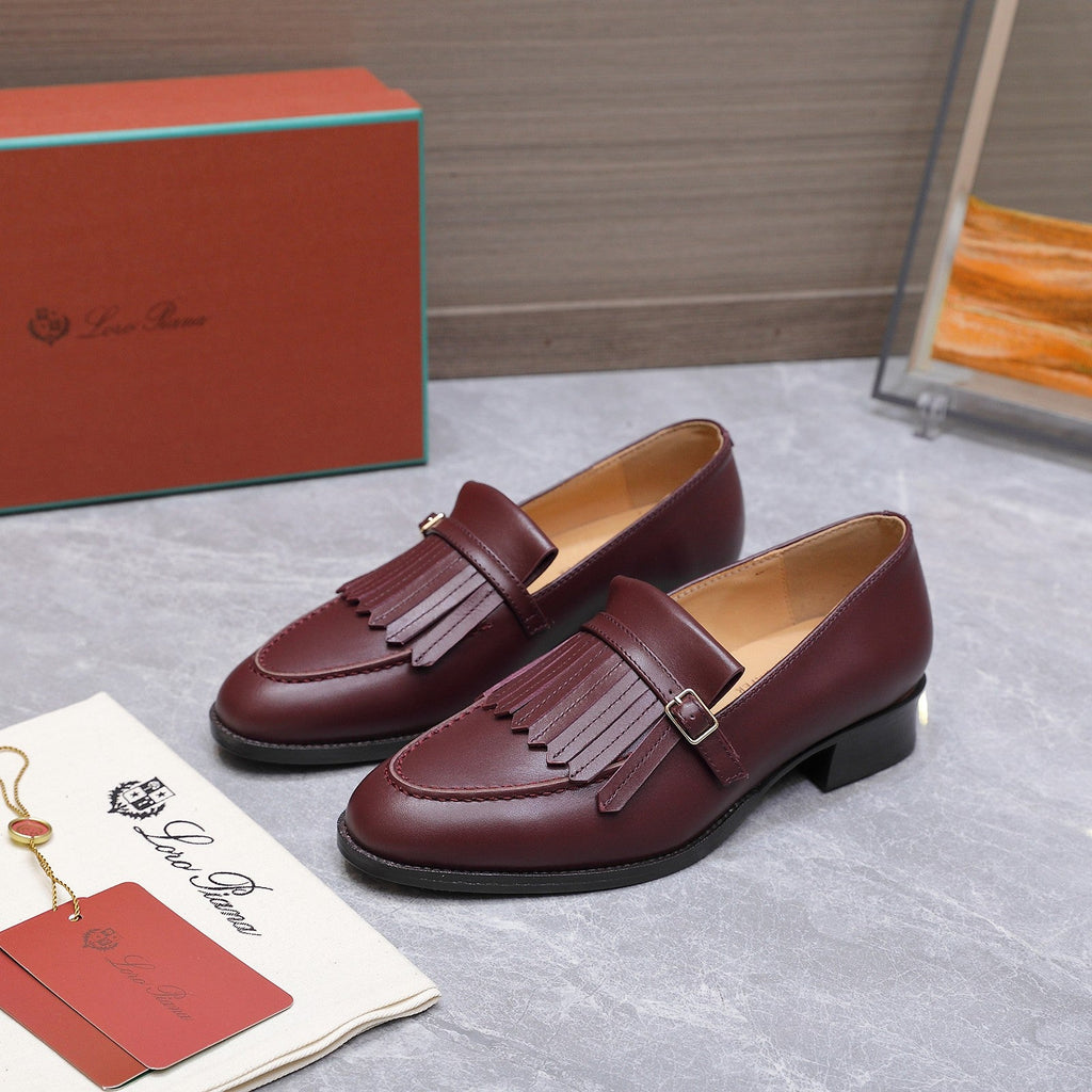 LP 26S SERGIO TASSEL LOAFERS IN BURGUNDY RED CALFSKIN GOLD HARDWARE