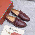 LP 26S SERGIO TASSEL LOAFERS IN BURGUNDY RED CALFSKIN GOLD HARDWARE