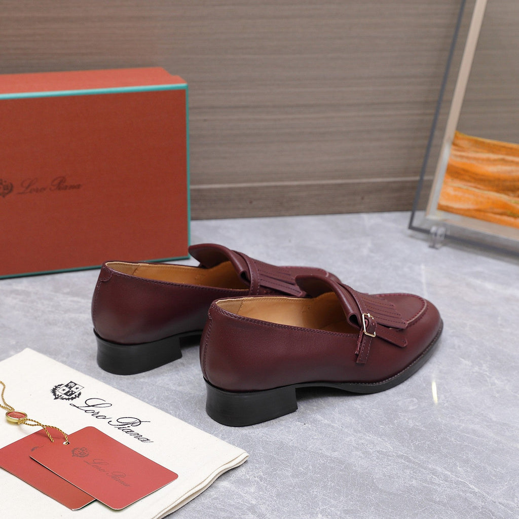 LP 26S SERGIO TASSEL LOAFERS IN BURGUNDY RED CALFSKIN GOLD HARDWARE