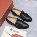 LP 26S SERGIO TASSEL LOAFERS IN BLACK CALFSKIN GOLD HARDWARE